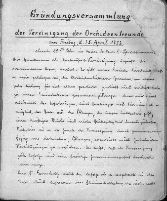 1. Seite der Aufzeichungen von Hermann Meinken